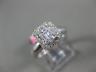ESTATE .47CT ROUND & BAGUETTE DIAMOND 18K WHITE GOLD 3D FILIGREE ENGAGEMENT RING
