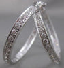 ESTATE 3.50CT DIAMOND HOOP INSIDE OUT 18K WHITE GOLD 33MM FILIGRE EARRINGS 20167