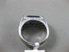 ESTATE WIDE 3.35CT DIAMOND & AAA BLUE SAPPHIRE 14KT WHITE GOLD 3D SEMI DOME RING