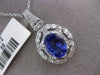 ESTATE LARGE 2.41CT DIAMOND & AAA TANZANITE 18KT WHITE GOLD 3D FLOATING PENDANT