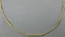 ESTATE .18CT ROUND DIAMOND 18KT YELLOW GOLD 3D CLASSIC BAR BY THE YARD NECKLACE