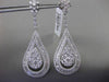 ESTATE EXTRA LARGE 3.86CT MULTI SHAPE DIAMOND 18KT WHITE GOLD 3D DROP EARRINGS