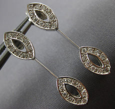ESTATE .80CT DIAMOND 14KT WHITE GOLD 3D MARQUISE SHAPE HANGING EARRINGS #16159
