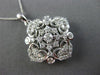 ESTATE .75CT DIAMOND 14KT WHITE GOLD FLOWER MULTI HEART SQUARE FILIGREE PENDANT