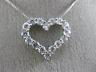 ESTATE 1.0CT DIAMOND 14KT WHITE GOLD 3D CLASSIC OPEN HEART FLOATING LOVE PENDANT