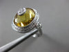 ESTATE LARGE 4.45CT DIAMOND & AAA CITRINE 14KT WHITE GOLD OVAL HALO ETOILE RING