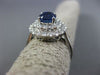 ESTATE 2.17CT DIAMOND & SAPPHIRE 18KT WHITE GOLD 3D DOUBLE HALO ENGAGEMENT RING