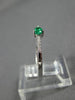 ESTATE .26CT DIAMOND & AAA EMERALD 14K WHITE GOLD 3D ROUND & PEAR SHAPE FUN RING