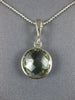 ESTATE 4.0CT AAA GREEN AMETHYST 14KT WHITE GOLD 3D ROUND CLASSIC BEZEL PENDANT