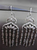 ESTATE LARGE 1.50CT DIAMOND 14KT WHITE GOLD CHANDELIER FILIGREE HANGING EARRINGS