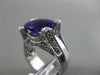 ESTATE LARGE 5.59CT DIAMOND & AAA EXTRA FACET AMETHSYT 18KT WHITE GOLD OVAL RING