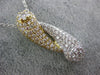LARGE 2.46CT DIAMOND 18K WHITE & YELLOW GOLD 3D DOUBLE LUCKY HORN FLOWER PENDANT