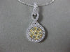 ESTATE .60CT WHITE & FANCY YELLOW DIAMOND 14K TWO TONE GOLD 3D TEAR DROP PENDANT