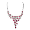 EGL CERTIFIED LARGE 45.57CT DIAMOND & AAA RUBY 18KT WHITE GOLD 3D GRAPE NECKLACE