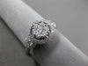 ESTATE WIDE .69CT DIAMOND 18KT WHITE GOLD 3D HALO CLUSTER FRIENDSHIP LOVE RING