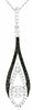 .45CT WHITE & BLACK DIAMOND 14KT WHITE GOLD 3D TEAR DROP FLOWER FLOATING PENDANT