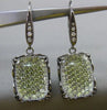 ESTATE LARGE 2.15CT DIAMOND & TOPAZ 18KT BLACK GOLD RECTANGULAR HANGING EARRINGS