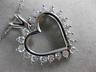 ESTATE LARGE 1.80CT DIAMOND 14KT WHITE GOLD 3D CLASSIC OPEN HEART PENDANT #17571