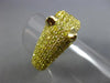 LARGE 2.59CT FANCY YELLOW DIAMOND & AAA EMERALD 18K YELLOW GOLD HAPPY TIGER RING