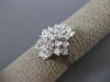 ESTATE LARGE 1.0CT DIAMOND 14KT WHITE GOLD 3D CLASSIC CLUSTER FLOWER LOVE RING