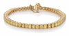 LARGE 12.29CT CUSHION CUT FANCY YELLOW DIAMOND 18KT YELLOW GOLD TENNIS BRACELET