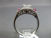 ESTATE WIDE 1.68CT DIAMOND & AAA PINK SAPPHIRE 14K WHITE GOLD 3D ENGAGEMENT RING