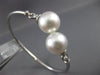 ESTATE .10CT DIAMOND & AAA SOUTH SEA PEARL 18KT WHITE GOLD LOVE BANGLE BRACELET