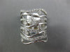 ESTATE LARGE 1.5CT DIAMOND 14KT WHITE GOLD 3D MULTI ROW SWIRL INFINITY FUN RING