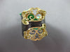 ANTIQUE LARGE .21CT DIAMOND 18K BLACK & YELLOW GOLD 3D DOUBLE CROWN ITALIAN RING