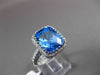 ESTATE 6.33CTW DIAMOND & AAA BLUE TOPAZ 14KT WHITE GOLD 3D FILIGREE HALO RING