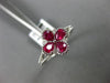 ESTATE .80CT DIAMOND & AAA RUBY 14K WHITE GOLD 4 LEAF FLOWER FILIGREE FUN RING