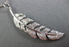 ESTATE .50CT DIAMOND 18KT WHITE GOLD 3D AUTUMN HANDCRAFTED LEAF FLOATING PENDANT