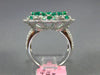 ESTATE LARGE 3.12CT DIAMOND & AAA EMERALD 18KT WHITE GOLD 3D FLOWER LOVE RING