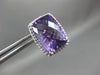 ESTATE LARGE 3.37CT DIAMOND & AMETHYST 14KT WHITE GOLD RECTANGULAR STUD EARRINGS