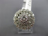 ESTATE WIDE .74CT ROUND DIAMOND 14KT WHITE GOLD 3D FILIGREE MILGRAIN FLOWER RING