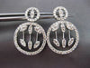 ESTATE LARGE 2.15CT ROUND DIAMOND 14K WHITE GOLD FLOATING CIRCULAR DROP EARRINGS