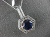 ESTATE EXTRA LARGE 8.58CT DIAMOND & AAA TANZANITE 18K WHITE GOLD HEXAGON PENDANT