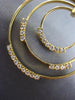 ESTATE LARGE .60CT DIAMOND 14KT YELLOW GOLD 3D CIRCULAR ETOILE HANGING EARRINGS