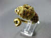 ANTIQUE LARGE 14KT YELLOW GOLD 3D HANDCRAFTED RED ENAMEL SNAKE LION FUN RING