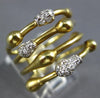 ESTATE LARGE .26CT DIAMOND 18KT YELLOW GOLD 3D CLASSIC MULTI ROW BAMBOO FUN RING