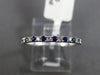 ESTATE .26CT DIAMOND & AAA SAPPHIRE 18K WHITE GOLD 3D STACKABLE ANNIVERSARY RING