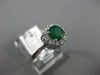ESTATE .90CT DIAMOND & AAA EMERALD 14KT WHITE GOLD 3D FLOWER CLASSIC LOVE RING