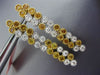 ESTATE 2.06CT WHITE & FANCY YELLOW DIAMOND 18K TWO TONE GOLD 3D HANGING EARRINGS