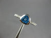 ESTATE .65CT DIAMOND & AAA TRILLION CUT BLUE TOPAZ 14K WHITE GOLD BEZEL FUN RING