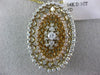 ESTATE LARGE 1.0CT DIAMOND 14K YELLOW & ROSE GOLD 3D OVAL HALO FILIGREE PENDANT