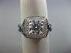 ESTATE LARGE 2.19CT DIAMOND & AAA SAPPHIRE 14KT WHITE GOLD HALO ENGAGEMENT RING