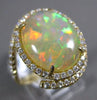 ESTATE LARGE 4.64CT DIAMOND & AAA OPAL 14KT YELLOW GOLD 3D OVAL HALO SNAKE RING
