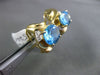 ESTATE LARGE 6.24CT DIAMOND & AAA BLUE TOPAZ 14KT TWO TONE GOLD CLIP ON EARRINGS