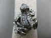 ESTATE LARGE .76CT DIAMOND AAA RUBY 18KT BLACK GOLD HANDCRAFTED HAPPY FROG RING