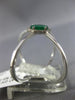 LARGE .56CT DIAMOND & AAA COLOMBIAN EMERALD 14K WHITE GOLD HALO CRISS CROSS RING